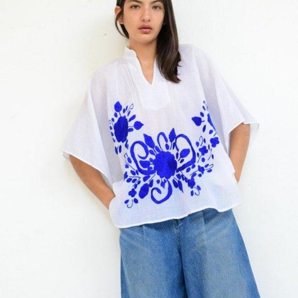 Vintage Hand Embroidered Mexican Kaftan - Picture 3 of 5